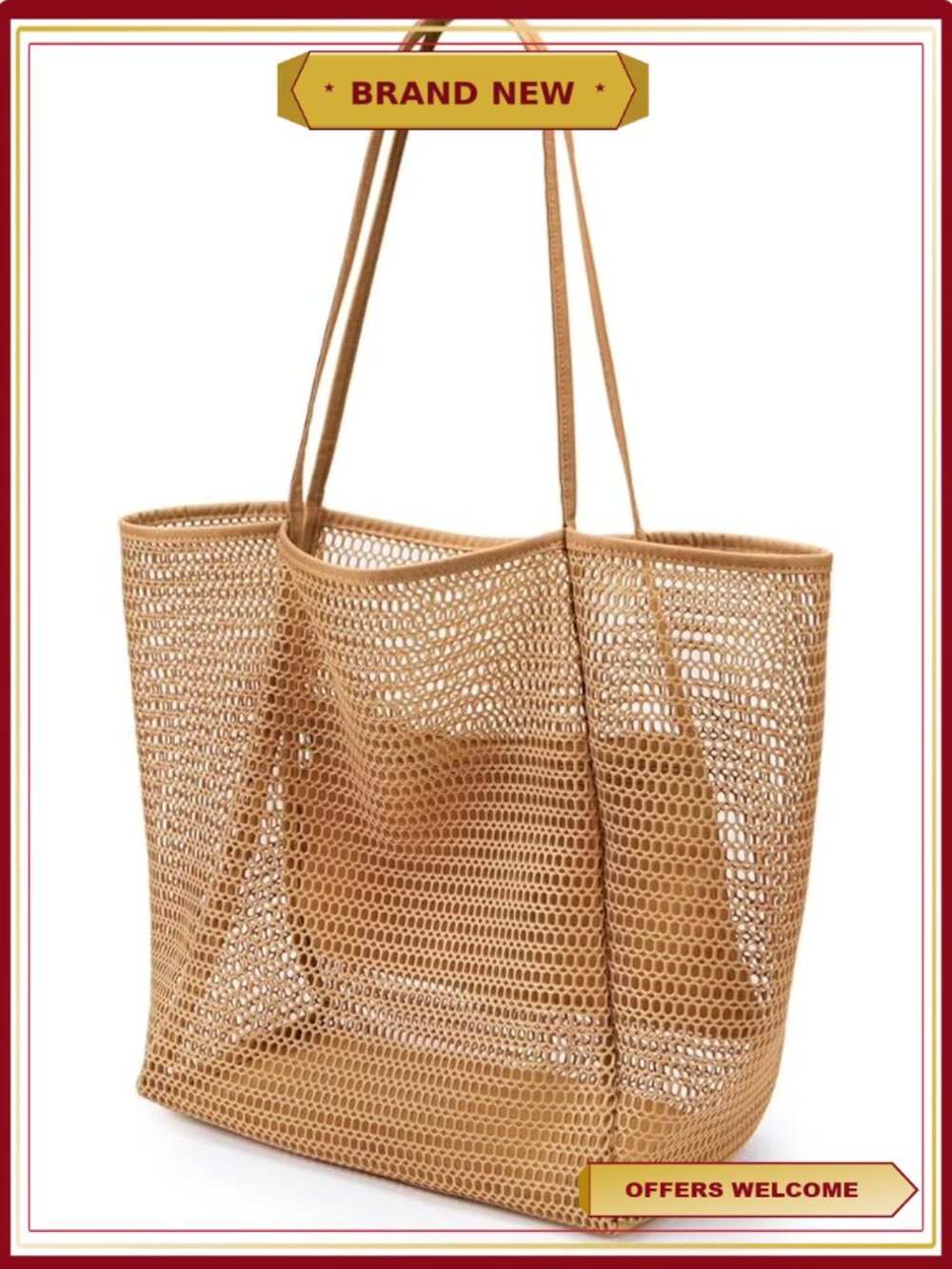 Nylon Mesh Tote Bag Casual Hobo Beach Bag Women